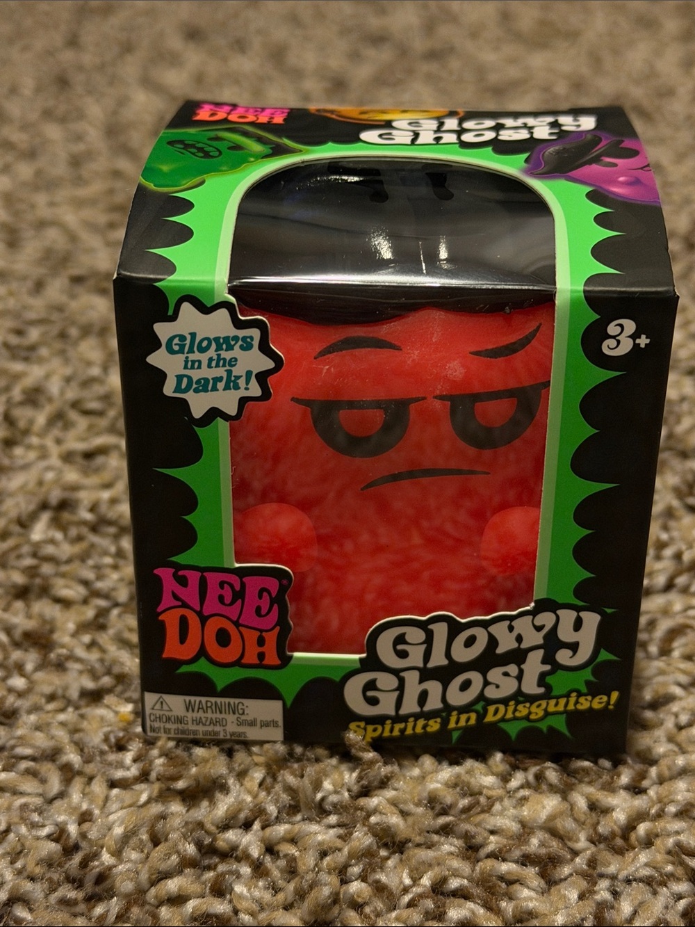 NeeDoh Glowy Ghost - orange Glows in the dark squishy Toy